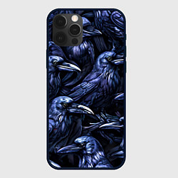 Чехол для iPhone 12 Pro Max Черные вороны, цвет: 3D-черный