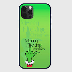 Чехол для iPhone 12 Pro Max Гринч merry fucking christmas, цвет: 3D-черный