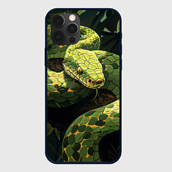 Чехол для iPhone 12 Pro Max Змея в траве, цвет: 3D-черный