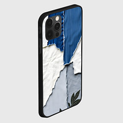 Чехол для iPhone 12 Pro Max Сине-белый пэчворк, цвет: 3D-черный — фото 2