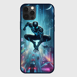 Чехол для iPhone 12 Pro Max Spider-man in the neon metropolis, цвет: 3D-черный