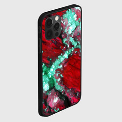 Чехол для iPhone 12 Pro Max Голубой минерал в красном камне, цвет: 3D-черный — фото 2