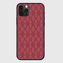Чехол для iPhone 12 Pro Max Терракотовый абстрактный геометрический узор, цвет: 3D-черный