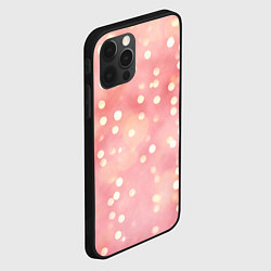 Чехол для iPhone 12 Pro Max Сияние праздничных огоньков на розовом фоне, цвет: 3D-черный — фото 2