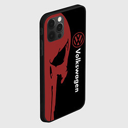 Чехол для iPhone 12 Pro Max Volkswagen и череп, цвет: 3D-черный — фото 2