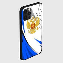 Чехол для iPhone 12 Pro Max Российский синий - герб, цвет: 3D-черный — фото 2