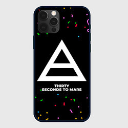 Чехол для iPhone 12 Pro Max Thirty Seconds to Mars конфети, цвет: 3D-черный