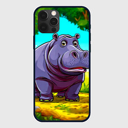 Чехол для iPhone 12 Pro Max Гиппопотамчик, цвет: 3D-черный
