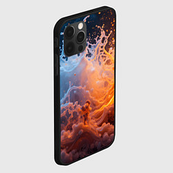 Чехол для iPhone 12 Pro Max Брызги воды и огня, цвет: 3D-черный — фото 2