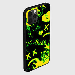 Чехол для iPhone 12 Pro Max Lil Peep кислотные автографы, цвет: 3D-черный — фото 2