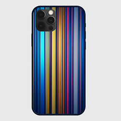 Чехол для iPhone 12 Pro Max Яркие вертикальные линии, цвет: 3D-черный