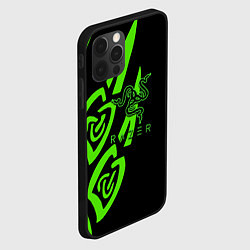 Чехол для iPhone 12 Pro Max Razer лого лес, цвет: 3D-черный — фото 2