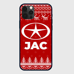 Чехол для iPhone 12 Pro Max Новогодний JAC с оленями, цвет: 3D-черный