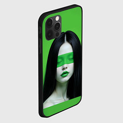 Чехол для iPhone 12 Pro Max Pop art девушка на зеленом фоне, цвет: 3D-черный — фото 2