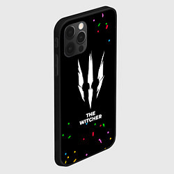 Чехол для iPhone 12 Pro Max The Witcher конфети, цвет: 3D-черный — фото 2