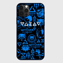 Чехол для iPhone 12 Pro Max The Witcher logo pattern, цвет: 3D-черный