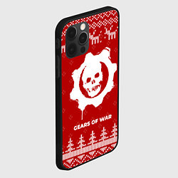 Чехол для iPhone 12 Pro Max Новогодний Gears of War с оленями, цвет: 3D-черный — фото 2