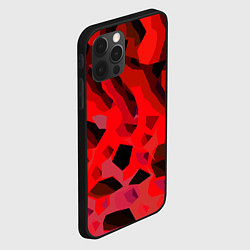 Чехол для iPhone 12 Pro Max Чёрно-красная пористая абстракция, цвет: 3D-черный — фото 2