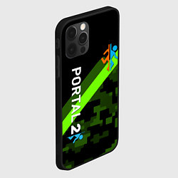 Чехол для iPhone 12 Pro Max Portal camo steel geometry, цвет: 3D-черный — фото 2