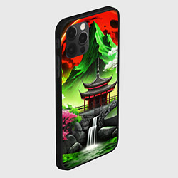 Чехол для iPhone 12 Pro Max Водопад японии и природа, цвет: 3D-черный — фото 2