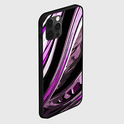 Чехол для iPhone 12 Pro Max Волнистая чёрно-фиолетовая абстракция, цвет: 3D-черный — фото 2