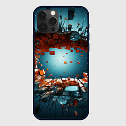 Чехол для iPhone 12 Pro Max Объемная дыра из частиц, цвет: 3D-черный