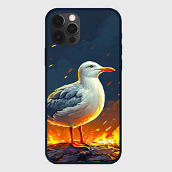 Чехол для iPhone 12 Pro Max Чайка в огне, цвет: 3D-черный