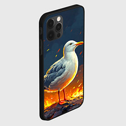 Чехол для iPhone 12 Pro Max Чайка в огне, цвет: 3D-черный — фото 2