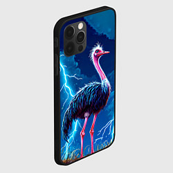 Чехол для iPhone 12 Pro Max Страус и молния, цвет: 3D-черный — фото 2