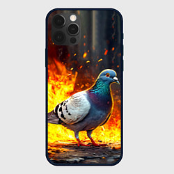 Чехол для iPhone 12 Pro Max Голубь в огне, цвет: 3D-черный