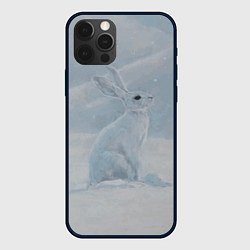 Чехол для iPhone 12 Pro Max Заяц среди снега, цвет: 3D-черный
