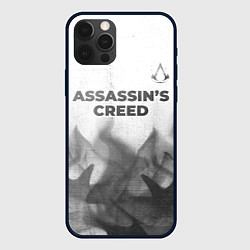 Чехол для iPhone 12 Pro Max Assassins Creed - white gradient посередине, цвет: 3D-черный