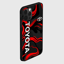 Чехол для iPhone 12 Pro Max Toyota - красные языки пламени, цвет: 3D-черный — фото 2