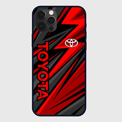 Чехол для iPhone 12 Pro Max Toyota - красный спортивный, цвет: 3D-черный