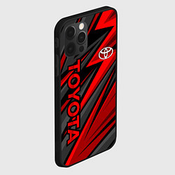 Чехол для iPhone 12 Pro Max Toyota - красный спортивный, цвет: 3D-черный — фото 2