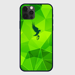 Чехол для iPhone 12 Pro Max Hollywood Undead green poly, цвет: 3D-черный