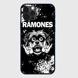 Чехол для iPhone 12 Pro Max Ramones рок пес, цвет: 3D-черный