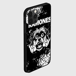 Чехол для iPhone 12 Pro Max Ramones рок пес, цвет: 3D-черный — фото 2