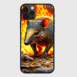 Чехол для iPhone 12 Pro Max Броненосец в огне, цвет: 3D-черный