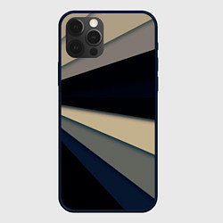 Чехол для iPhone 12 Pro Max Фрактальные линии - темный, цвет: 3D-черный