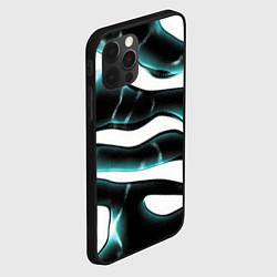Чехол для iPhone 12 Pro Max Абстрактный черно-зеленый камуфляж, цвет: 3D-черный — фото 2