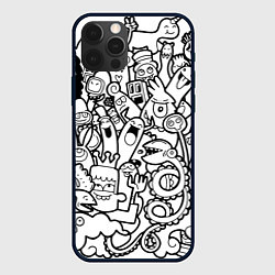 Чехол для iPhone 12 Pro Max Каляки маляки, цвет: 3D-черный