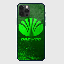 Чехол для iPhone 12 Pro Max Daewoo - green gradient, цвет: 3D-черный