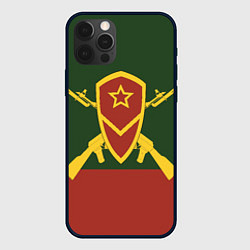 Чехол для iPhone 12 Pro Max Мотострелковые войска: герб со щитом, цвет: 3D-черный