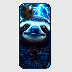 Чехол для iPhone 12 Pro Max Ленивец в разрядах молний, цвет: 3D-черный