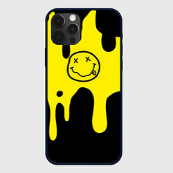 Чехол для iPhone 12 Pro Max Нирвана потёки краски, цвет: 3D-черный