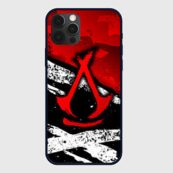 Чехол для iPhone 12 Pro Max Assassins creed: shadows - красная абстракция, цвет: 3D-черный