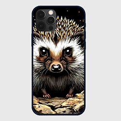 Чехол для iPhone 12 Pro Max Ёжик на черном, цвет: 3D-черный