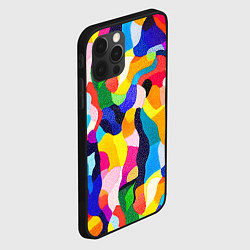 Чехол для iPhone 12 Pro Max Лоскутная абстракция, цвет: 3D-черный — фото 2
