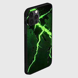 Чехол для iPhone 12 Pro Max Зеленая неоновая молния, цвет: 3D-черный — фото 2